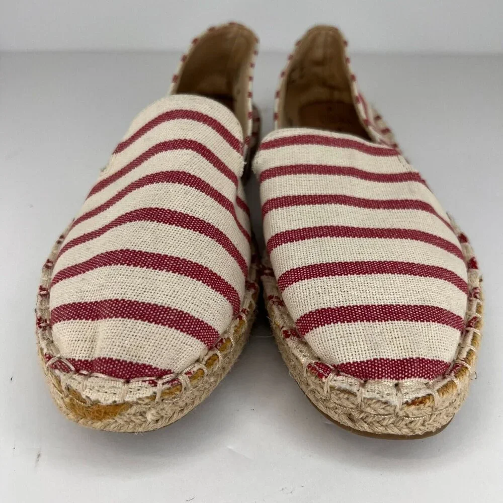 Time And Tru Womens 0889487984542 Canvas Striped Slip-On Size 9 Espadrille